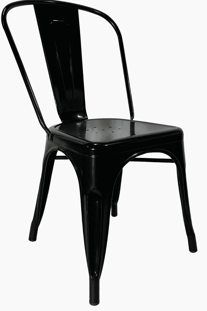 Shiny Black Metal Bistro Stacking Chair, 32001921, from Sweet Life