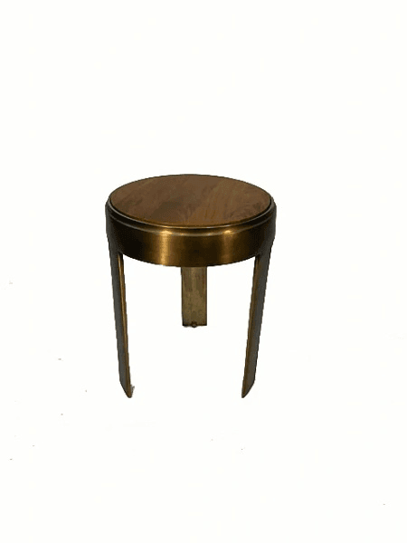 Brass and Wood Side Table, 00603, from Brass Tacks Decor