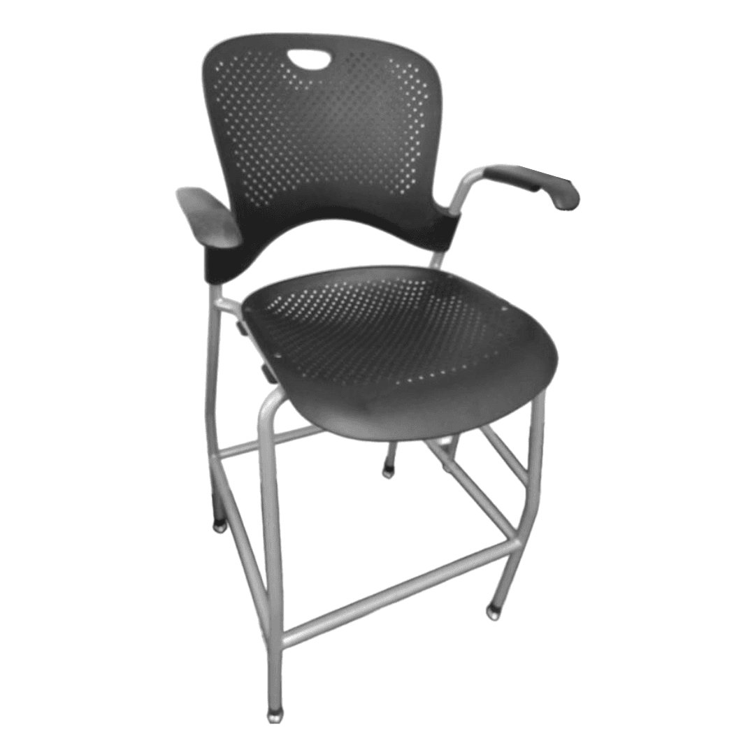 Herman Miller Caper Bar Height Stool in Black with Plastic Seat, HERCAPART, from Bygone Icons