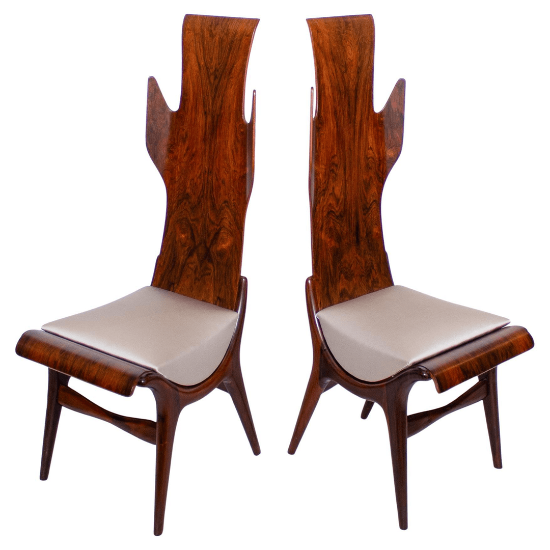 Pair of Flame Dining chairs by Dante la Torre for Pozzi, Italy, f_47693592, from Karl Kemp Antiques