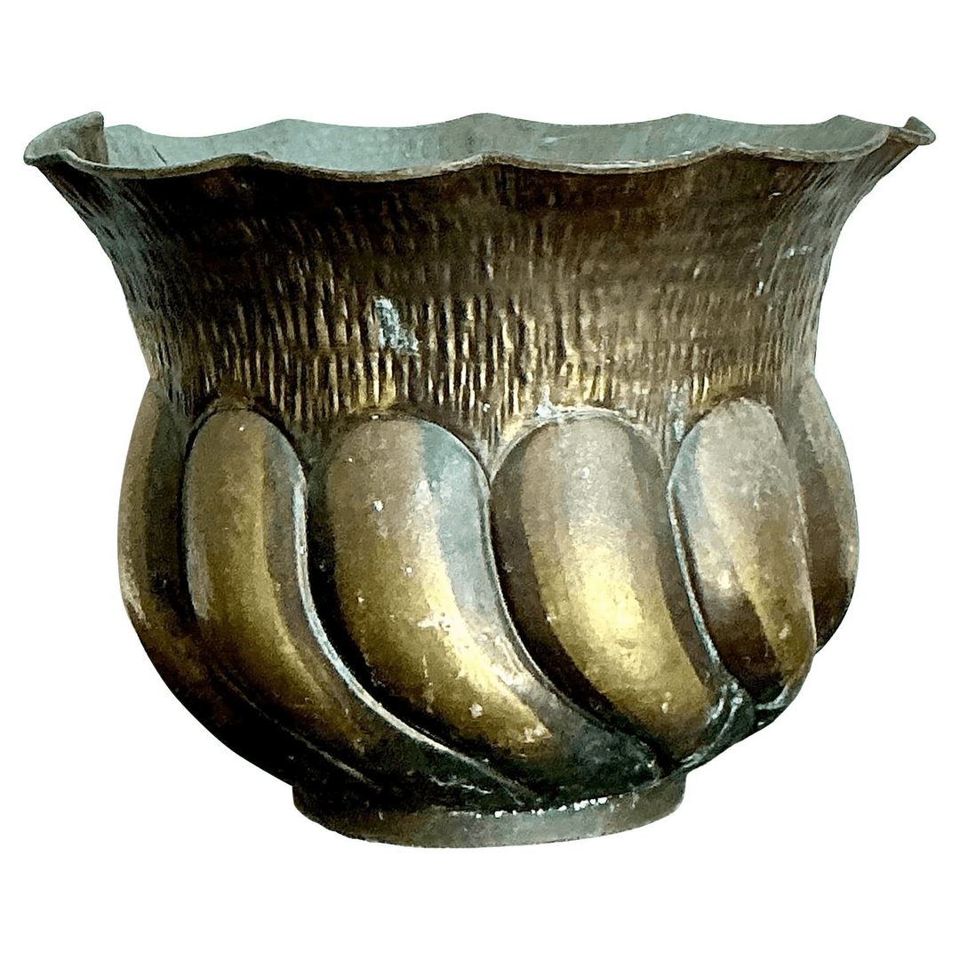 Vintage Italian Hammered Brass Planter, f_46001712, from Show Pony Palm Beach