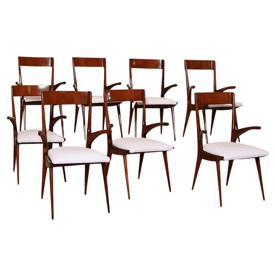 Mid-20th Century Set of Eight Dining Armchairs, Italy, f_47706862, from Karl Kemp Antiques