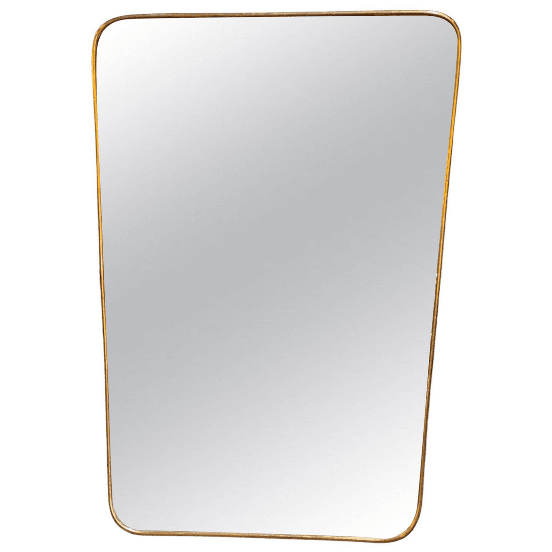Vintage Italian Rectangular Brass Wall Mirror 1980s, f_36343702, from ma+39