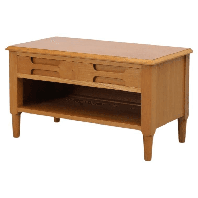 Mid-Century Italian Low Night Stand with Carved Drawers and Lower Shelf, f_42894132, from Amsterdam Modern