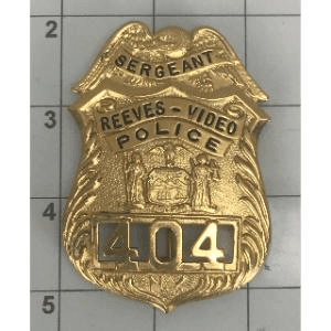 Sergeant Reeves Video Police Badge Gold, TSL010442, from The Specialists Ltd.