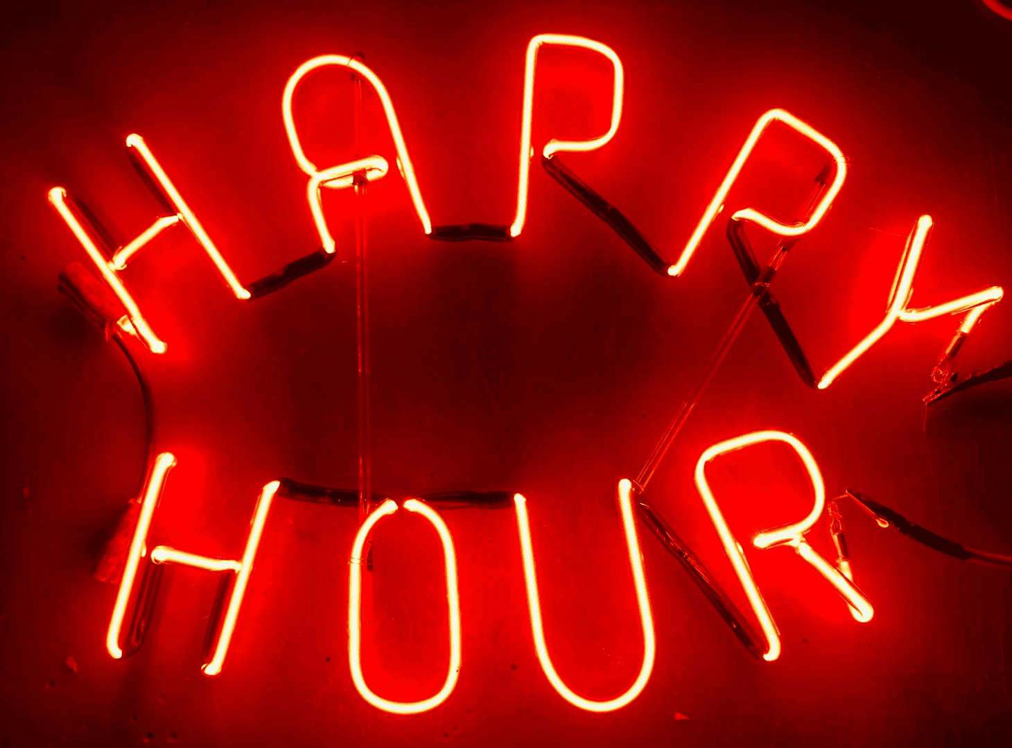 "HAPPY HOUR" Clear Red, from Let There Be Neon