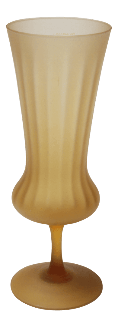 Vintage Italian Honey Amber Frosted Glass Vase, from Jarontiques