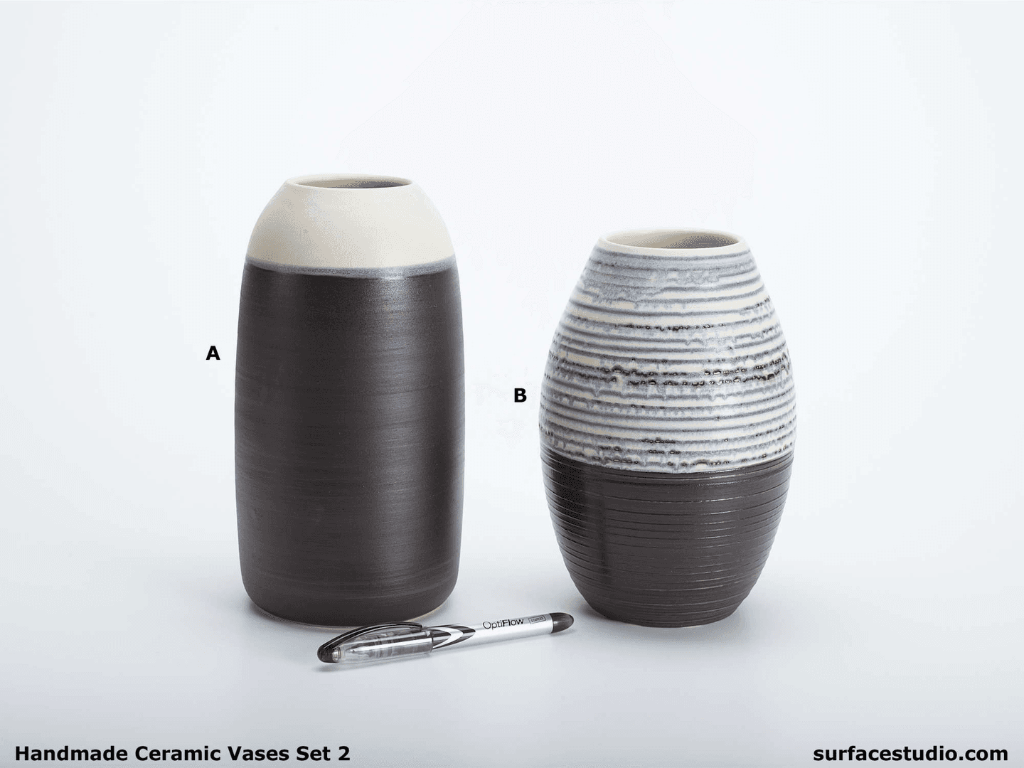 Ceramic Vases Set 2 (2) $30 Each, from Surface Studio