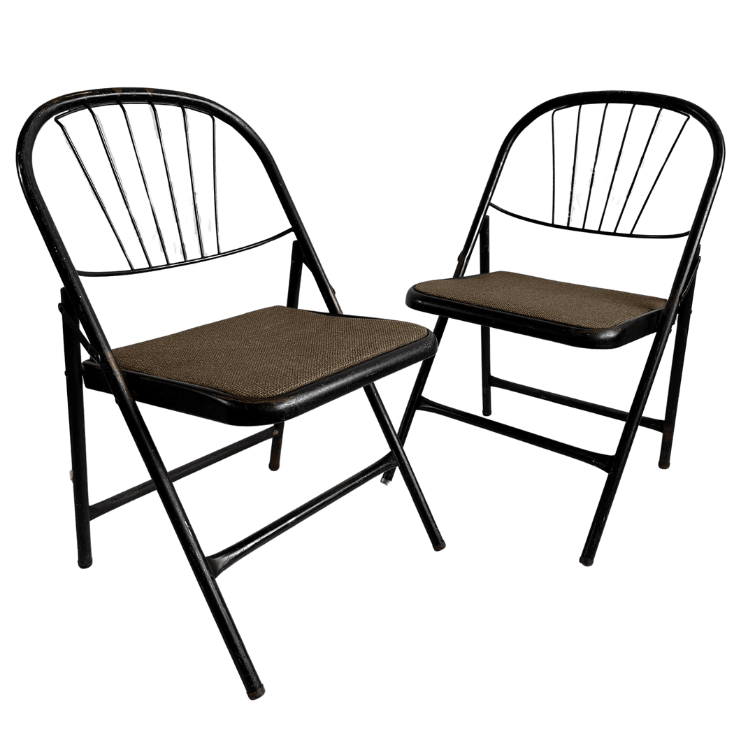 FC014 BLACK METAL FOLDING CHAIRS WITH GREEN TEXTURE VINYL SEAT, FC014, from 24 Hour Mommy Daddy Props