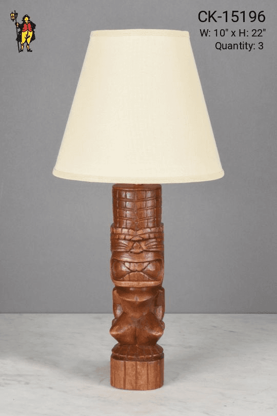 Wooden "Tiki" Table Lamp - Tiki Collection, CK-15196, from City Knickerbocker