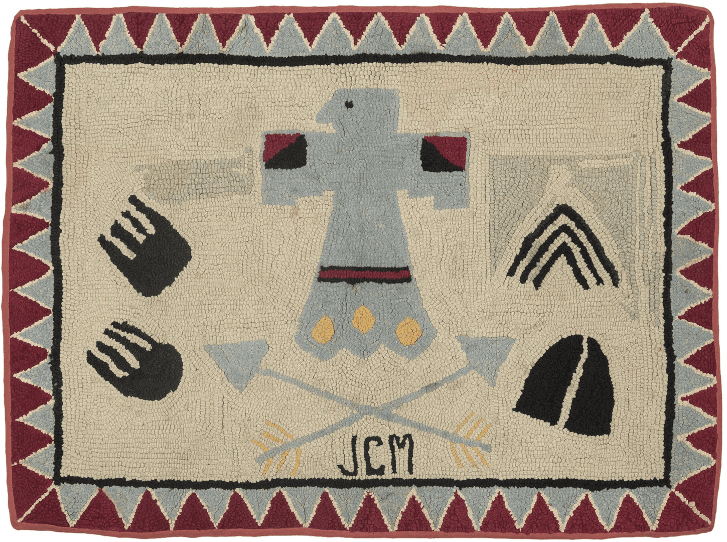 Thunderbird American Hook Rug - 3' x 4’, BK2717, from Heirloom