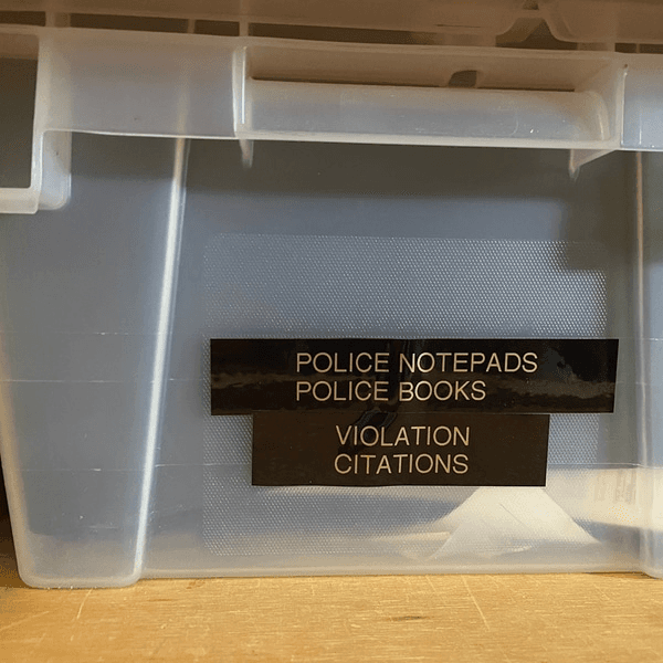 Police Notepads & Violation Citations Bin, 00276, from North Shore Props