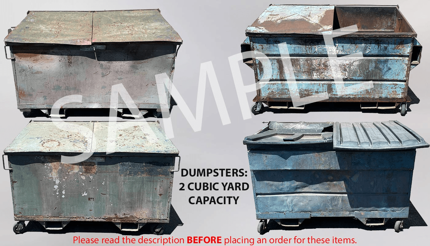 D-0006-2 2 Cubic Yard Dumpsters, D-0006-2, from EC Prop Rentals LLC