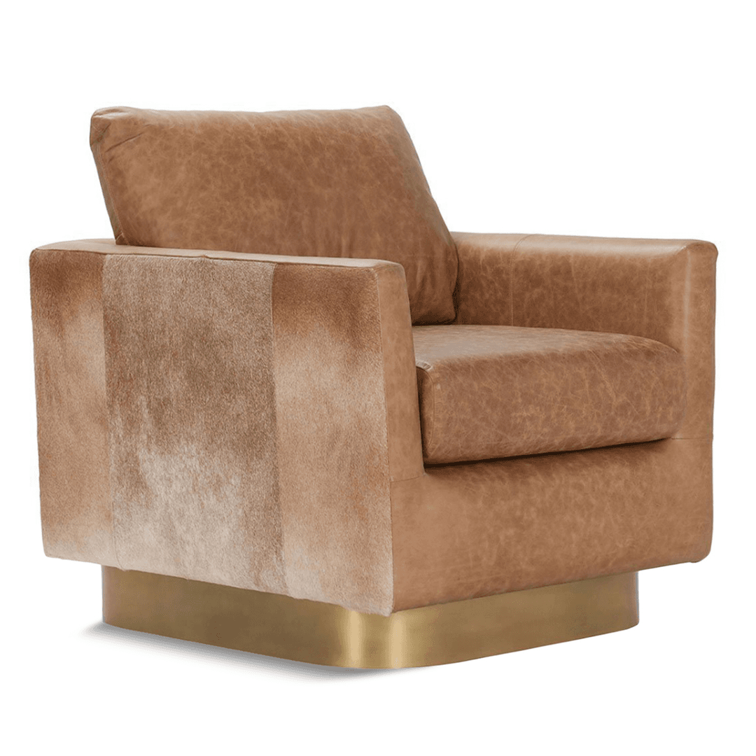 Caramel Leather & Hide Accent Chair, HC53002009, from Design Mix Furniture