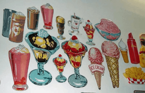ASST.ICE CREAM SIGNS, from RC Vintage