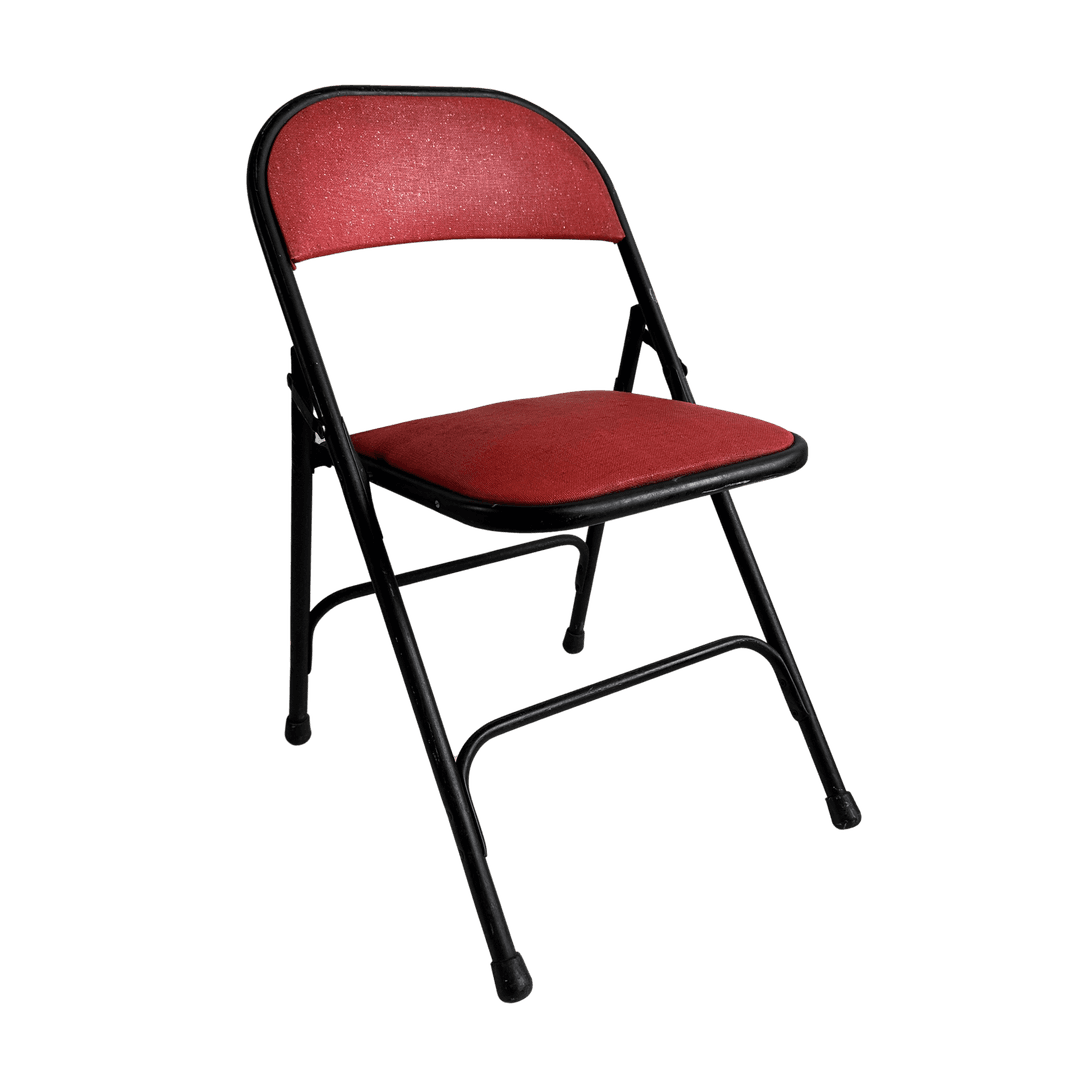 FC006 RED VINYL & BLACK METAL FOLDING CHAIRS, FC006, from 24 Hour Mommy Daddy Props