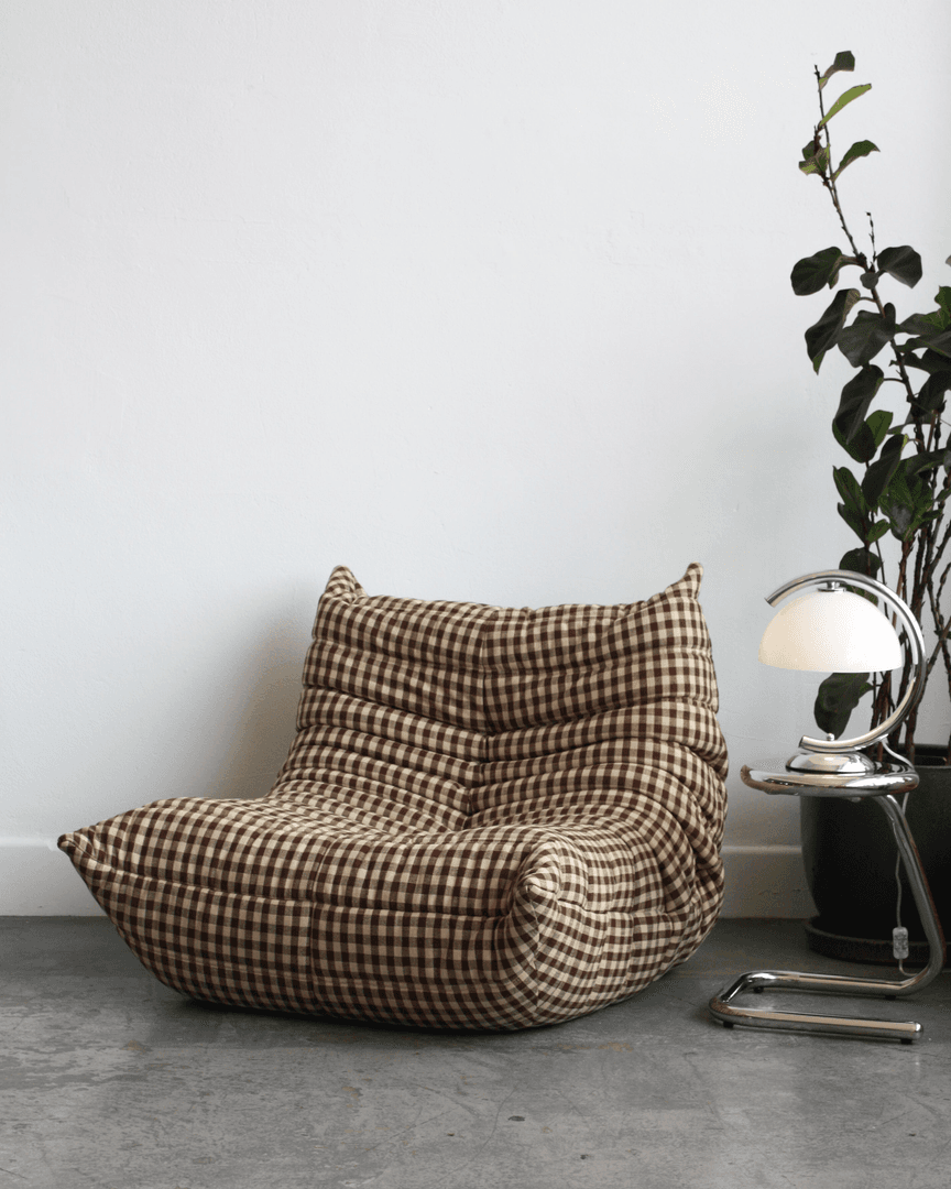 PLAID LINEN RUMI CHAIR, from Dupe