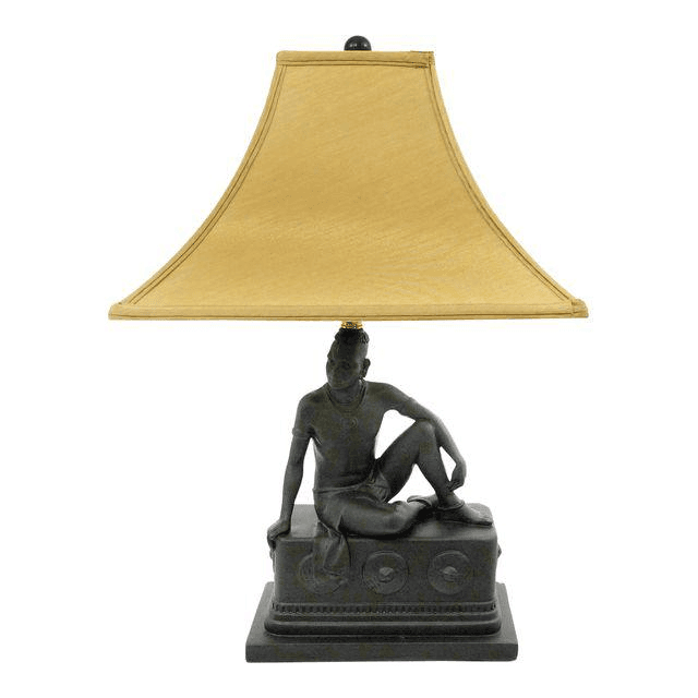 Vintage Seated Nubian Man Lamp, from Kakar House of Design