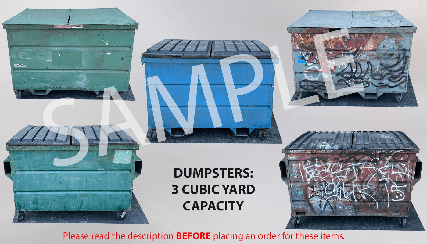 D-0006-3 3 Cubic Yard Dumpsters, D-0006-3, from EC Prop Rentals LLC
