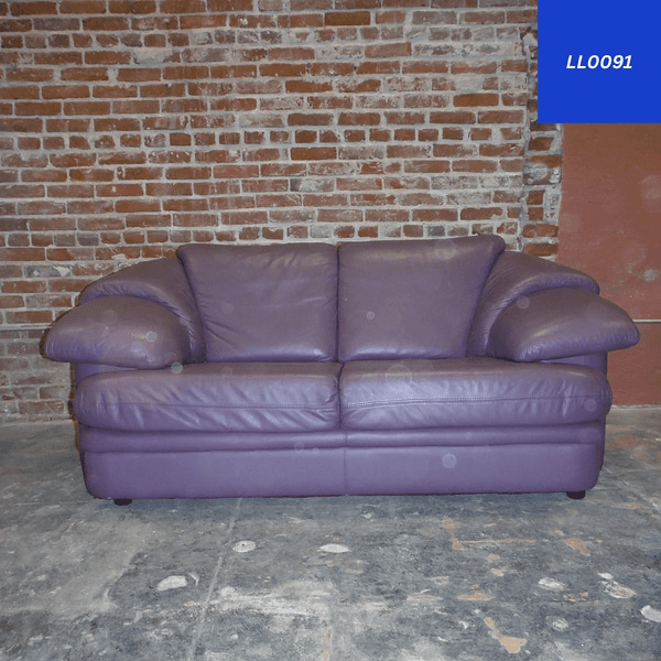 Purple Leather Loveseat, LL0091, from Limitless Props