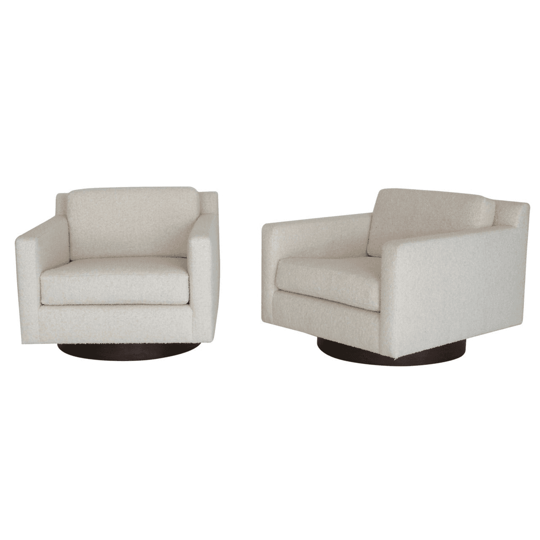Square Wool Boucle Swivel Chairs, f_968664, from Orange Furniture