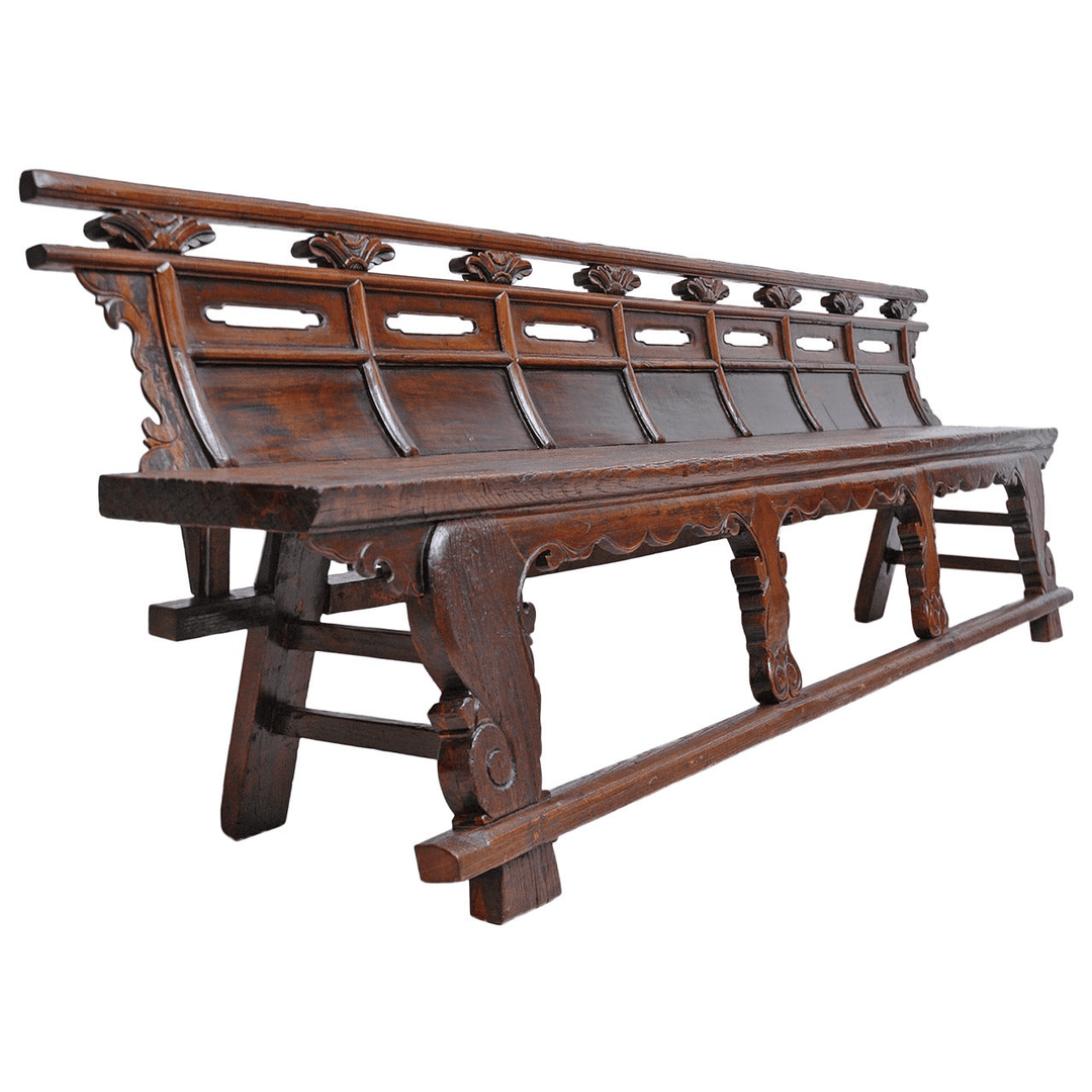 Long Chinese Qing Bench in Elm, Shanxi, circa 1800, f_2062782, from Bonnin Ashley Antiques Inc