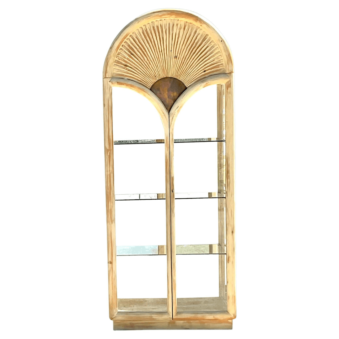 Vintage Boho Cerused Pine Arched Z Etagere, f_32856412, from Show Pony Palm Beach