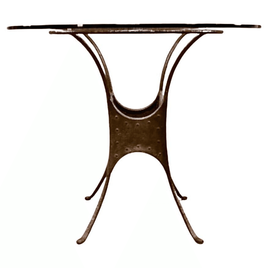 Brutalist Iron and Glass Table, f_43155162, from MJH Design Arts