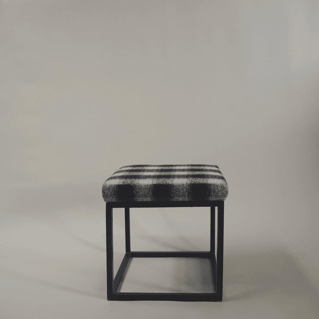 Black Square Metal Base Ottomans, from RIG