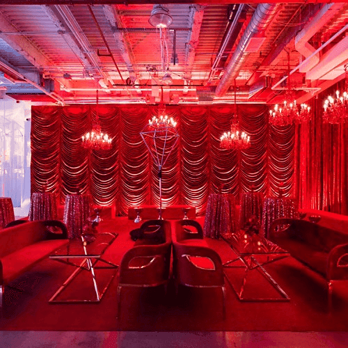 Cardinal Panne Gliss Velvet Austrian Backdrop Rental, from Rose Brand