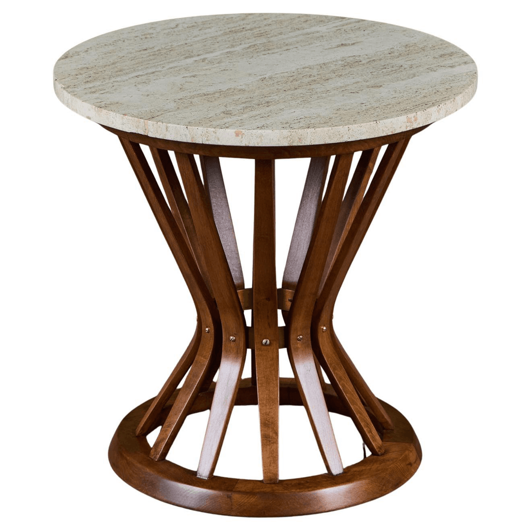 Edward Wormley Round Travertine Side Table for Dunbar, f_45890522, from DEN