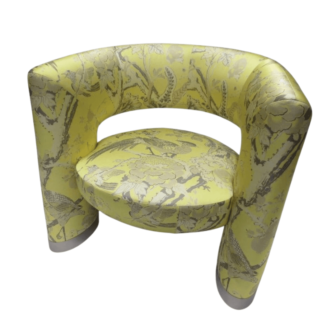 Man of Parts Via Del Corso Chair in Yellow Print, MANNVIAL, from Bygone Icons