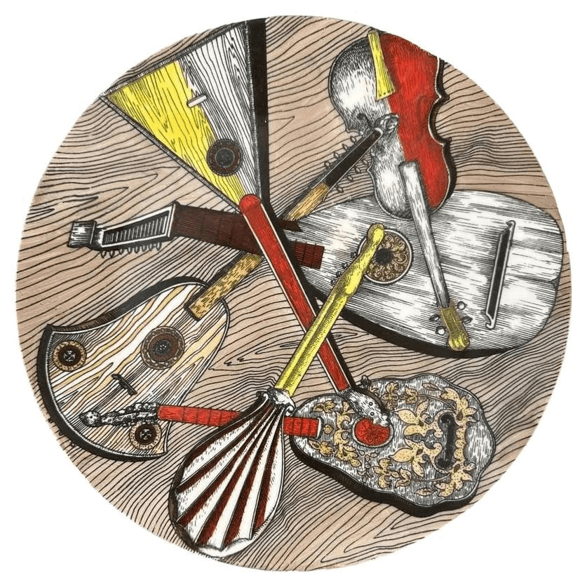 Piero Fornasetti Strumenti Musicali Porcelain Plate No. 2, f_40227452, from Select Modern