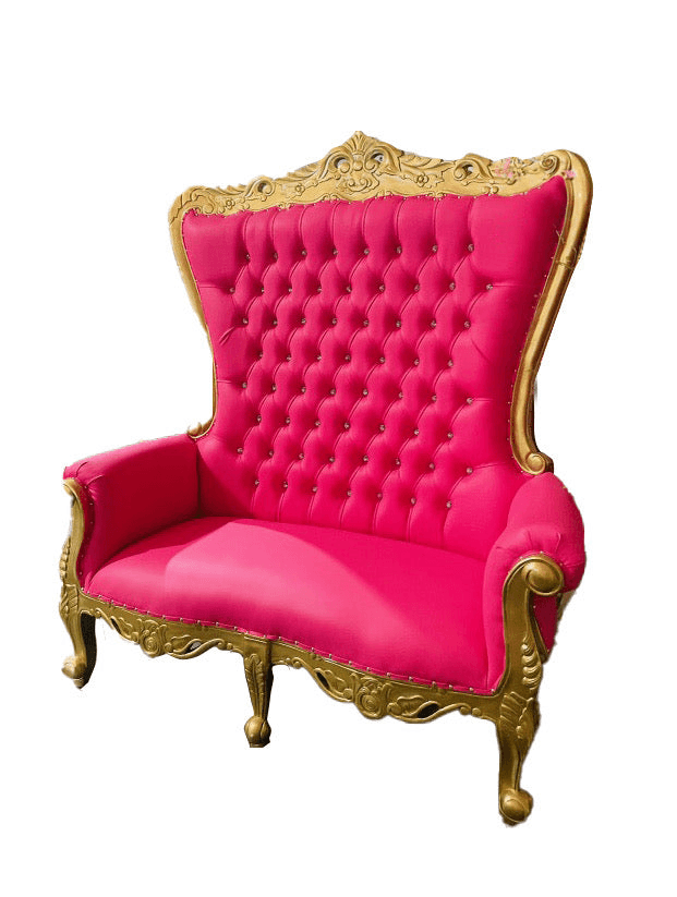 Adult Double Hot Pink/Gold Royal Sofa, from Platinum Prop Rental