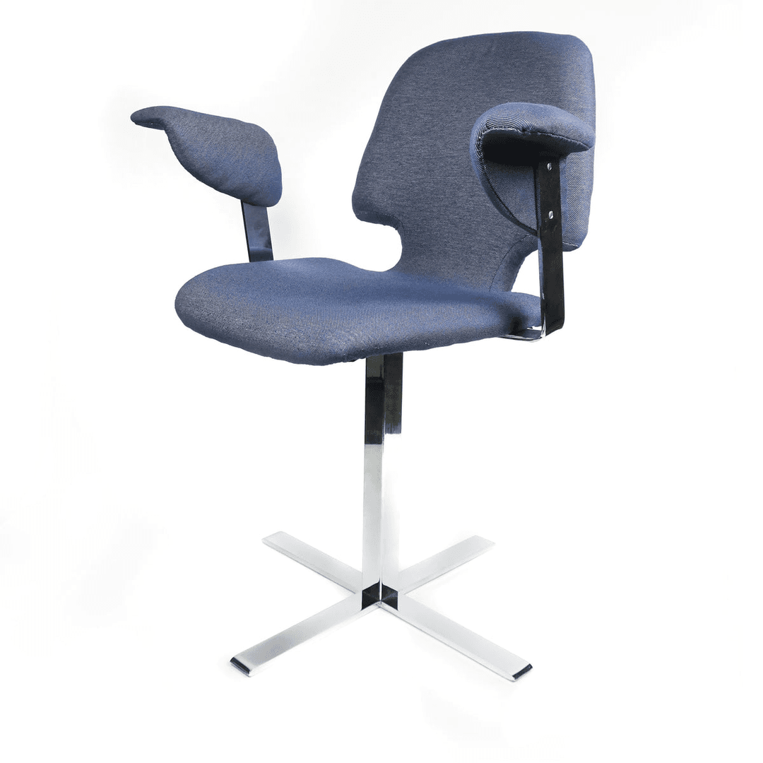 Modernist Chrome Winged Side Chair, TD080, from Tenon