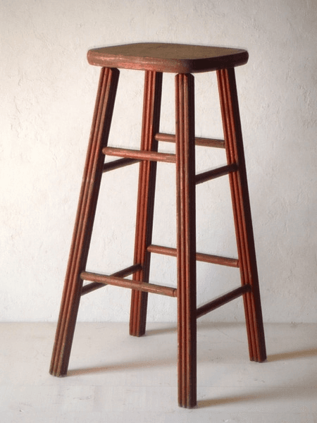 Red Weathered Wooden Stool, LL0051, from Limitless Props