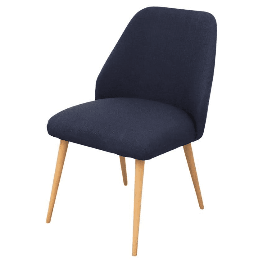 Mid-Century Saarinen Style Navy Upholstered Cocktail Chair with Birch Legs, f_42363942, from Amsterdam Modern