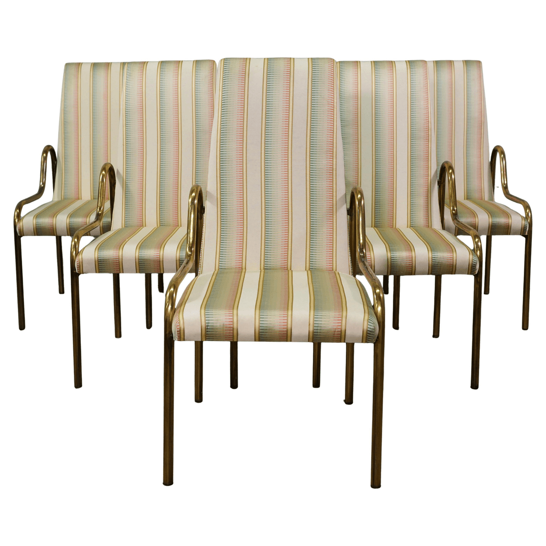 6 Mastercraft Brass Dining Chairs, Set of Six, f_45279882, from Select Modern