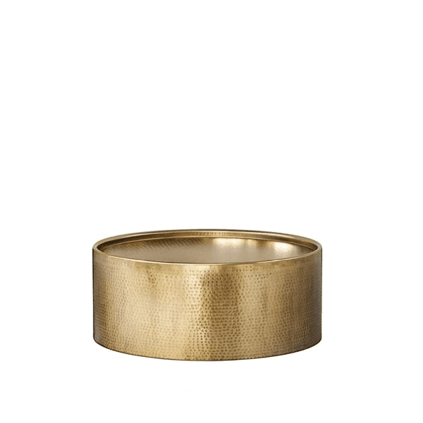 Manila Hammered Barrel Coffee Table, 00596, from Brass Tacks Decor