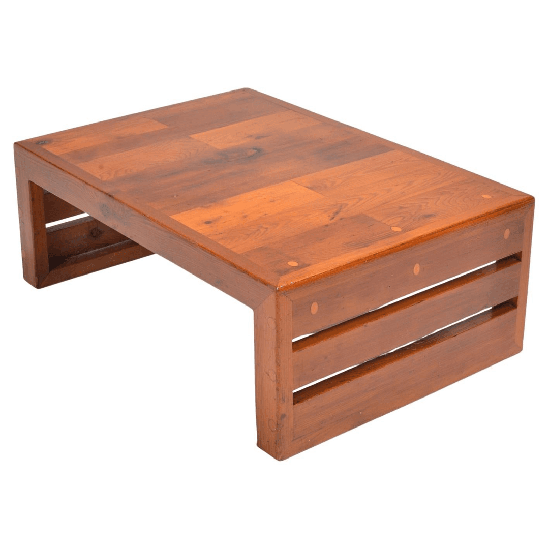 French Brutalist Pine Coffee Table, f_47453922, from Motley