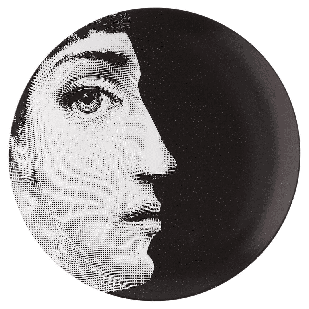 Piero Fornasetti Tema e Variazioni Porcelain Plate 114 Profile Themes Variation, f_40685022, from Select Modern