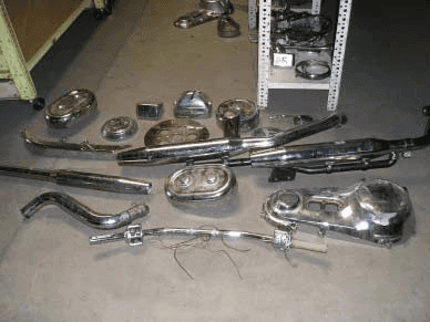 Asstd. Motorcycle parts, from Alley Cats Props