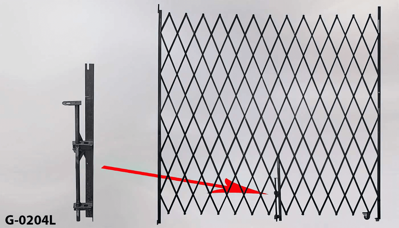 G-0204L Accordion Security Gate, G-0204L, from EC Prop Rentals LLC