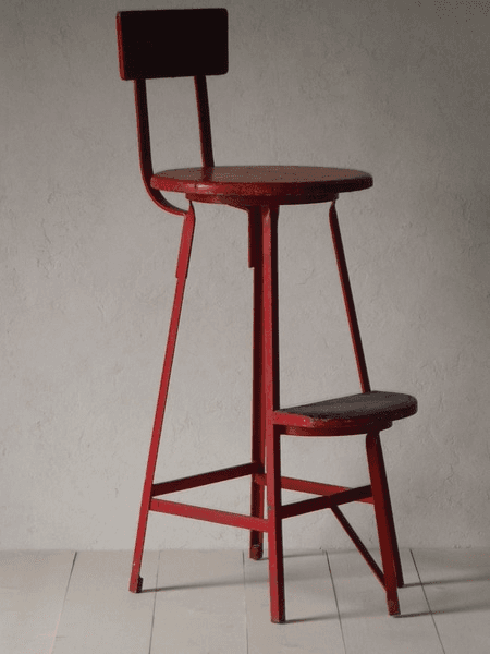 Red Metal Industrial Drafting Stool, LL0044, from Limitless Props
