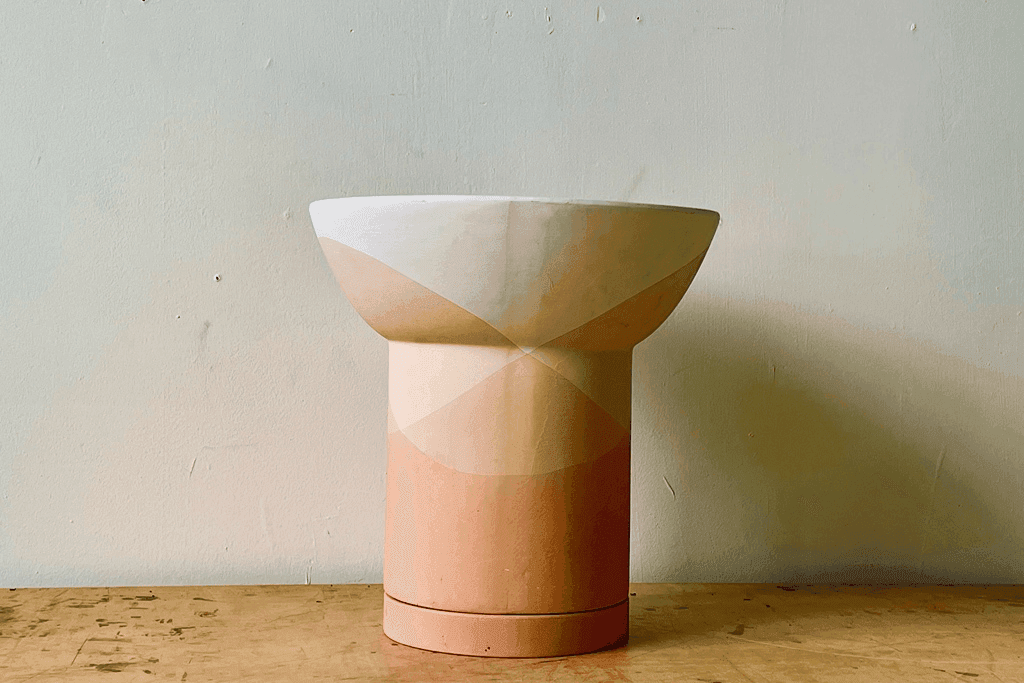 Clay/White Mushroom Column Planter, 36, from Best Supporting Plants