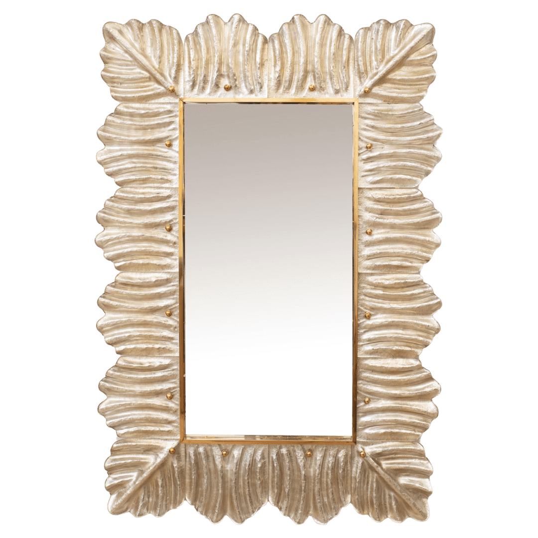 Barocco style Silver Leaf Murano Glass Mirror, in stock, f_39838002, from Michel Contessa Antiques and More