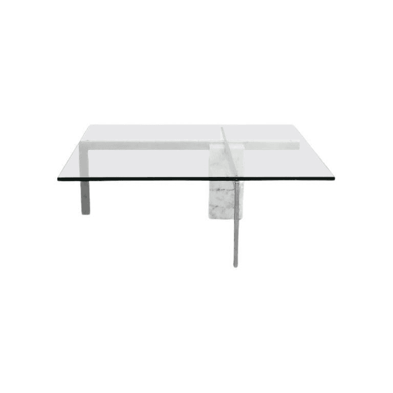 1980s Hank Kwint 'KW-1' Carrara Marble and Glass Coffee Table for Metaform, f_40072382, from Amsterdam Modern