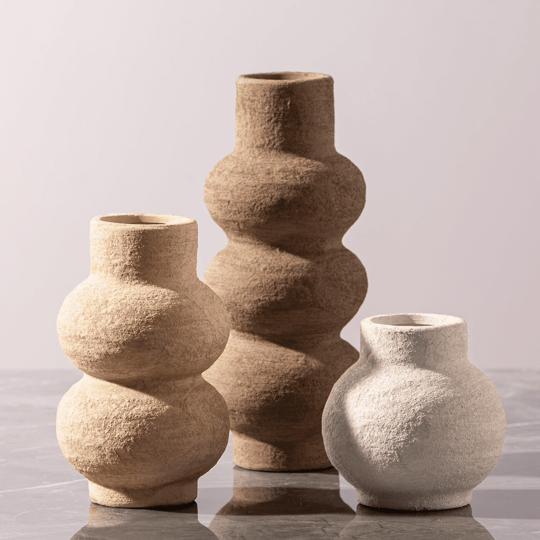 Rustic Gourd Ceramic Vases - Set of 3, from MOT Designs Props