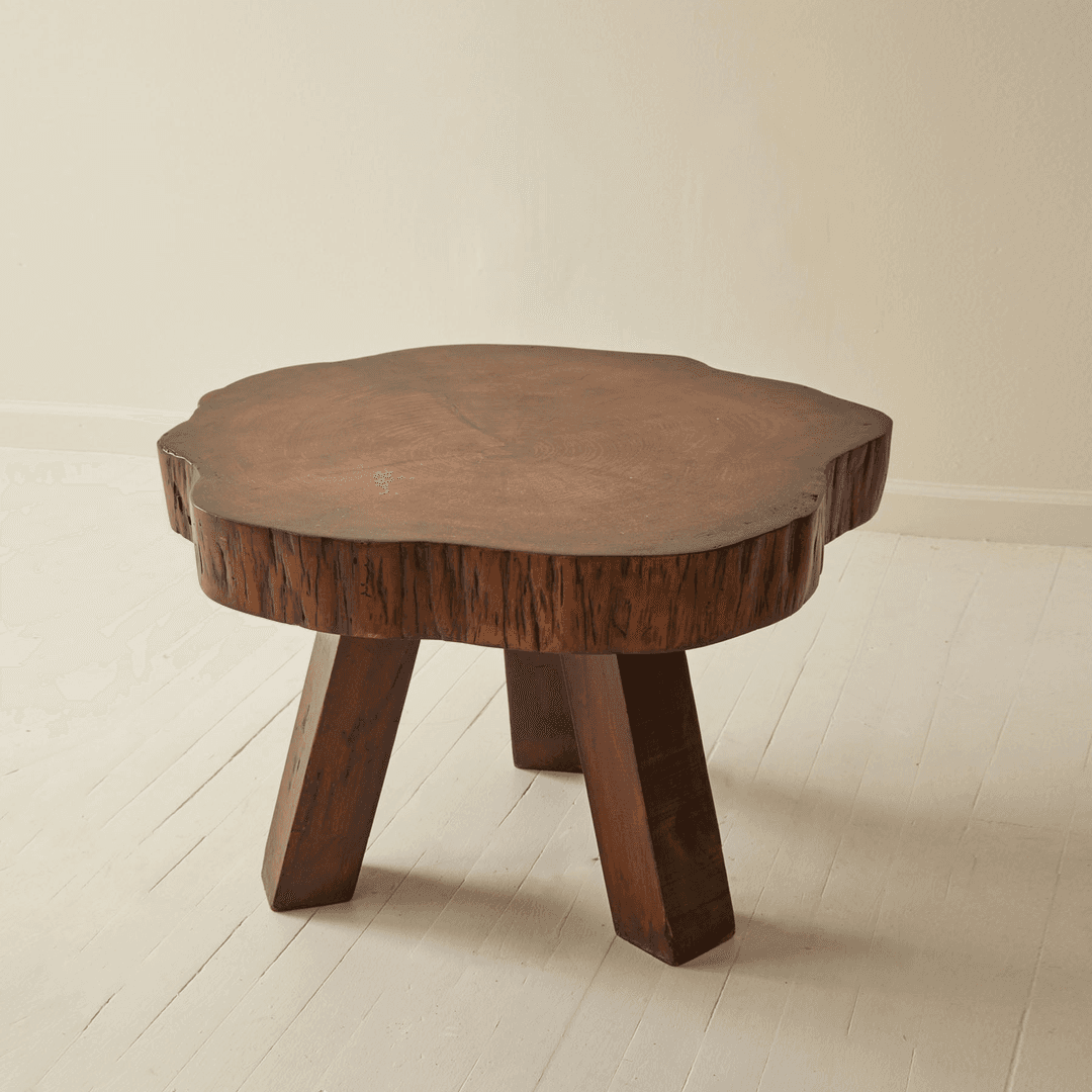 Brutalist Solid Elm Side table, 1950's, from HOPP HOME