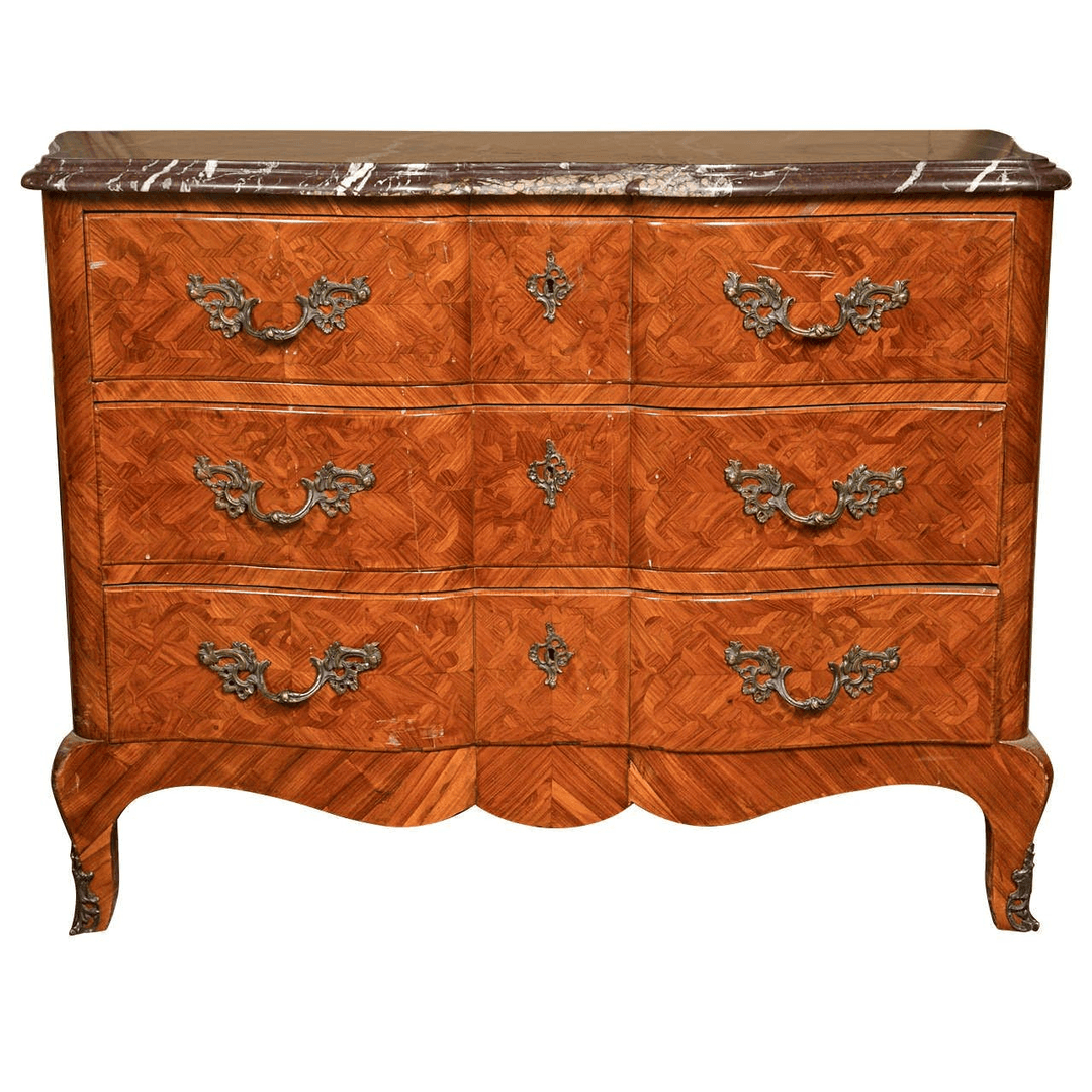 French Louis XV Style Tulipwood Commode, 101-1066, from Greenwich Living Design